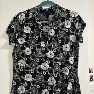 Express Black and White Floral Blouse